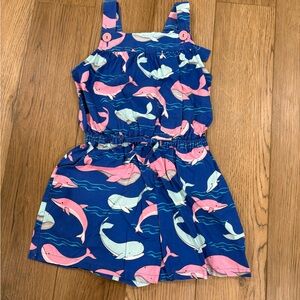 Kelly's Kids Blue and Pink Whale Print Romper.